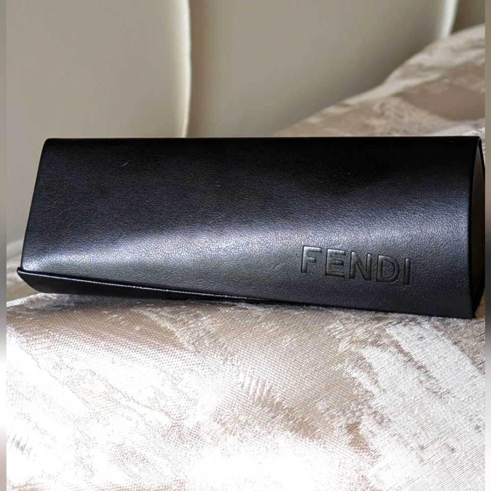 Fendi Black Leather Eyeglass Case